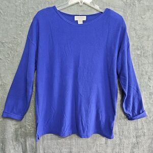Express tricot Women's sz Lg top  Purple Vintage 3/4 sleeve casual